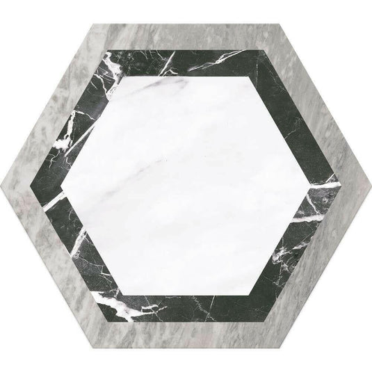 Agra Hex Marble Effect Tile - NexoTiles
