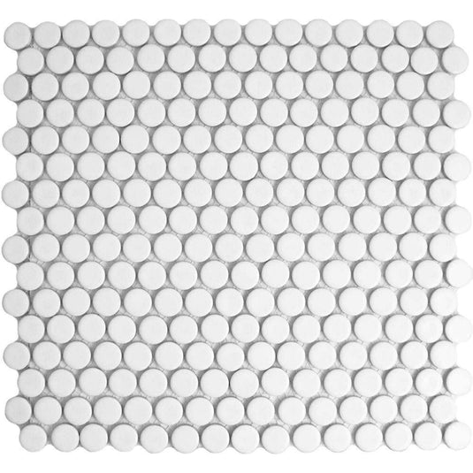 Pixel White Circular Matt 19mm - NexoTiles