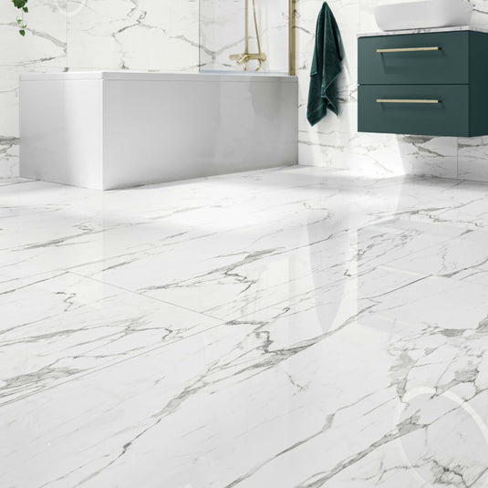 Versailles Carrara Marble Effect Polished 600x1200 Tiles - NexoTiles