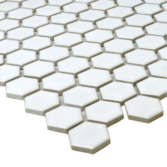 Pixel White Hexagon Matt 23x23-NexoTiles